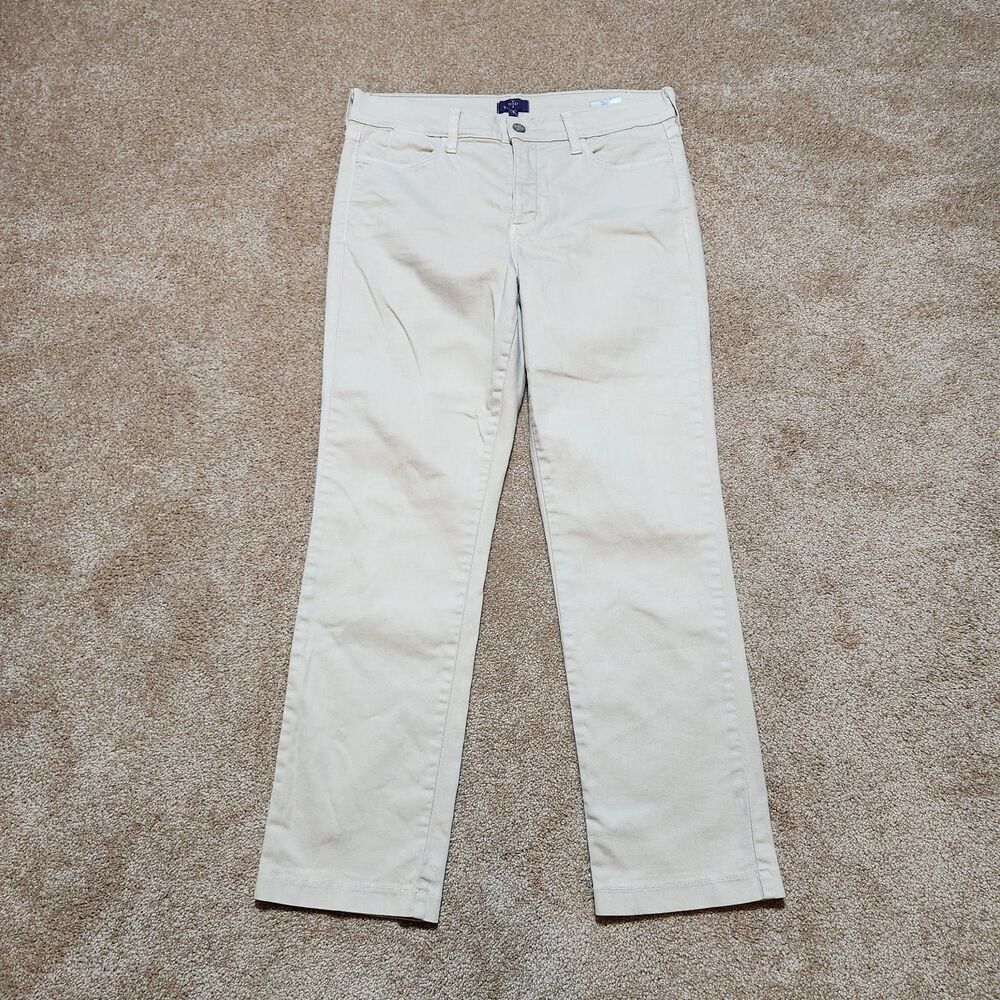 NYDJ Jeans Women 8 Khaki Mid Rise Straight Leg Lift Tuck Technology